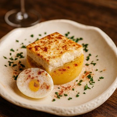 Качамак с поширано яйце и сирене 250 гр.  